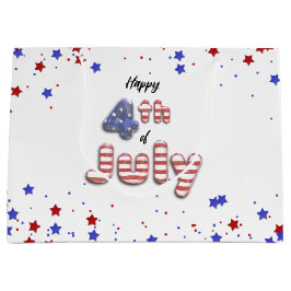 4. Juli Sterne Streifen Foil Balloons Große Geschenktüte