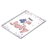 4. Juli Sterne Streifen Foil Balloons Notizblock (Linke Seite)