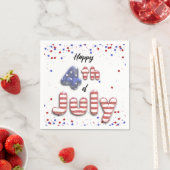 4. Juli Sterne Streifen Foil Balloons Serviette (Beispiel)