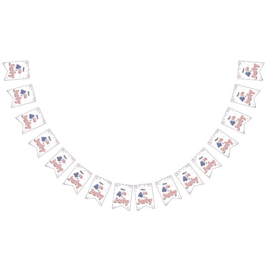 4. Juli Sterne Streifen Foil Balloons Wimpelkette (Alle)