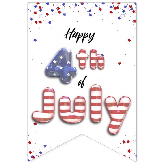 4. Juli Sterne Streifen Foil Balloons Wimpelkette (Erste Fahne)