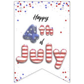 4. Juli Sterne Streifen Foil Balloons Wimpelkette (Dritte Fahne)