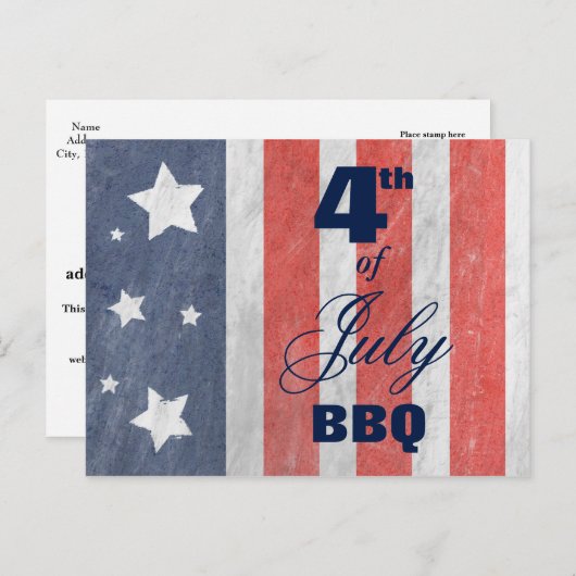 4. Juli Sterne & Streifen GRILLEN oder Verkauf Pos Postkarte (Vorne/Hinten)