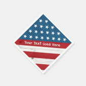 4. Juli Sterne Streifen USA Flagge Rustikales Holz Serviette (Ecke)