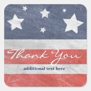 4. Juli Sterne und Streifen USA Party Favor Sticke Quadratischer Aufkleber