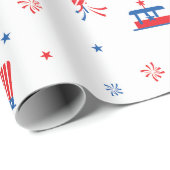 4. Juli Stickers Muster Geschenkpapier (Rolleneckpunkt)