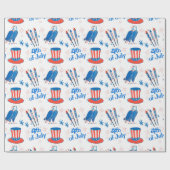4. Juli Stickers Muster Geschenkpapier (Flach)