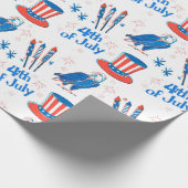 4. Juli Stickers Muster Geschenkpapier (Ecke)
