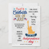 4. Juli stolz darauf, GRILLEN Einladung zu feiern (Vorderseite)