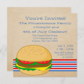 4. Juli Strip GRILLEN Cookout Einladung (Vorne/Hinten)