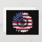 4. Juli Sunflower Independence Day USA Flag Postkarte (Vorne/Hinten)