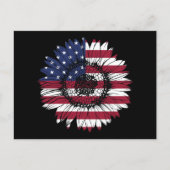 4. Juli Sunflower Independence Day USA Flag Postkarte (Vorderseite)