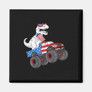 4. Juli T Rex Dino Trex Dinosaur Monster Truck Magnet