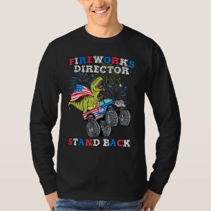 4. Juli T Rex Monster Truck Feuerwerk Direktor T-Shirt