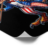 4. Juli T-rex USA Patriotic American Flag Dino Poster (Ecke)