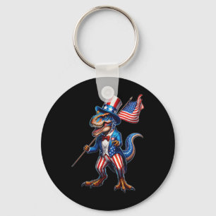 4. Juli T-rex USA Patriotic American Flag Dino Schlüsselanhänger
