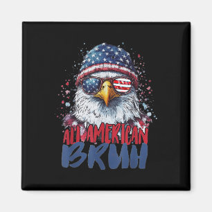 4. Juli T-Shirt All American Bruh Eagle Kinder Tee Magnet