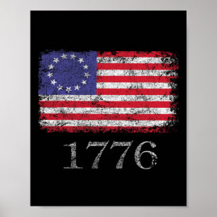 4. Juli T Shirt Amerikanische Flagge Betsy Ross 17 Poster