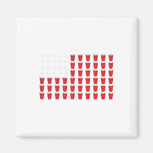 4. Juli T-Shirt-Geschenk Beer Pong Amerikanische F Magnet