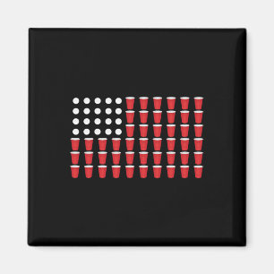 4. Juli T-Shirt-Geschenk Beer Pong Amerikanische F Magnet