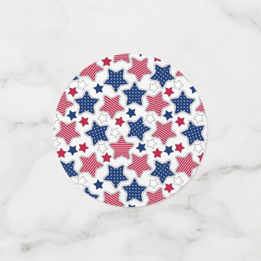 4. Juli Tabelle Confetti Konfetti (Klein Vorderseite)