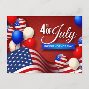 4. Juli Tag der Unabhängigkeit der amerikanischen Postkarte