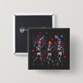 4. Juli tanzend Skelettplatz Button (Vorne & Hinten)
