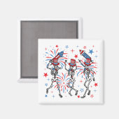 4. Juli tanzend Skelettplatz Magnet (Vorderseite/Rückseite)