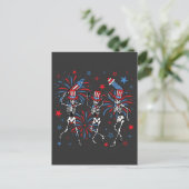 4. Juli tanzende Skelette Postkarte (Stehend Vorderseite)