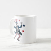 4. Juli tanzendes Skelett Kaffeetasse (Vorderseite Links)