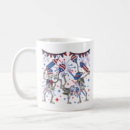 4. Juli Tanzskelette Kaffeetasse (Links)