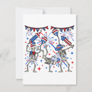 4. Juli Tanzskelette Postkarte