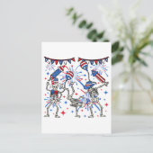 4. Juli Tanzskelette Postkarte (Stehend Vorderseite)
