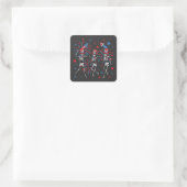 4. Juli Tanzskelette Quadratischer Aufkleber (Tasche)