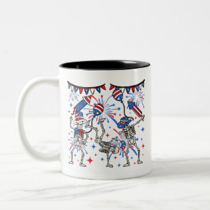 4. Juli Tanzskelette Zweifarbige Tasse
