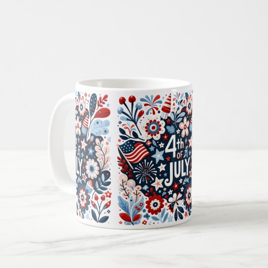 4. Juli Tasse des Blumenkaffees (Vorderseite Links)
