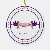 4. Juli Tauben mit Sternenschmuck Keramikornament (Vorne)