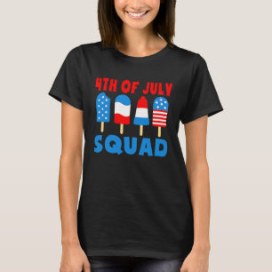 4. Juli-Team Patriotischer Eis-Pop-Eiscreme Kinder T-Shirt