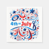4. Juli Text & Stars Patriotische Feier Serviette (Vorderseite)