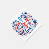4. Juli Text & Stars Patriotische Feier Serviette (Ecke)