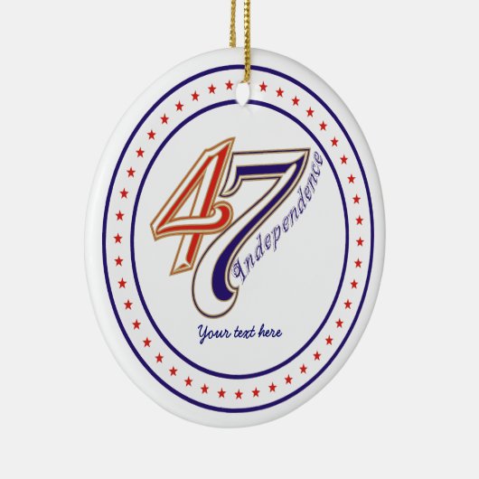 4. Juli Textedesign-Ornament Keramikornament (Rechts)