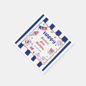 4. Juli Thema Handgezeichneter Geburtstag Serviette (Ecke)