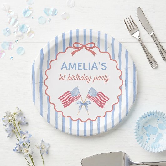 4. Juli Thema Mädchen Geburtstag Papier Teller