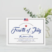 4. Juli Themed Backyard GRILLEN Party Einladung (Stehend Vorderseite)