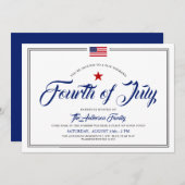 4. Juli Themed Backyard GRILLEN Party Einladung (Vorne/Hinten)