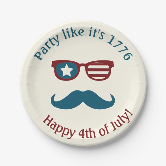 4. Juli Themed Patriotische Teller (Vorderseite)