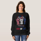 4. Juli Three Red White Yorkshire Terrier Blue Fi Sweatshirt (Vorne ganz)