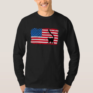 4. Juli Tier Lemur Amerikanische Flagge Usa Patri T-Shirt