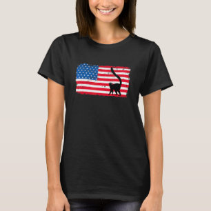 4. Juli Tier Lemur Amerikanische Flagge Usa Patri T-Shirt