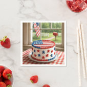 4. Juli-Torte auf einer Tischdecke Serviette (Beispiel)